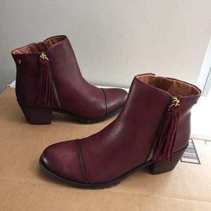 Pikolinos Andorra size 39/8-8.5 red leather boots